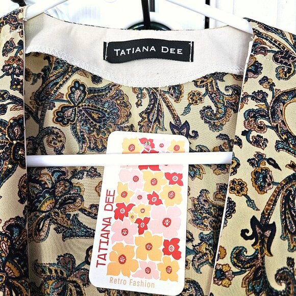 Sz S to M Kimono Sleeve Wrap Dress Tan NEW - Picture 10 of 10